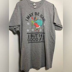 * L gray Grinch “I May Be Bad But I’m Good At It” graphic tee